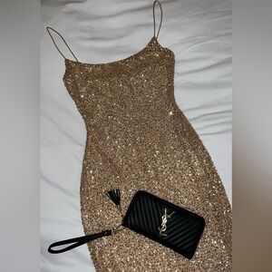 Elegant Gold Sequin Dress